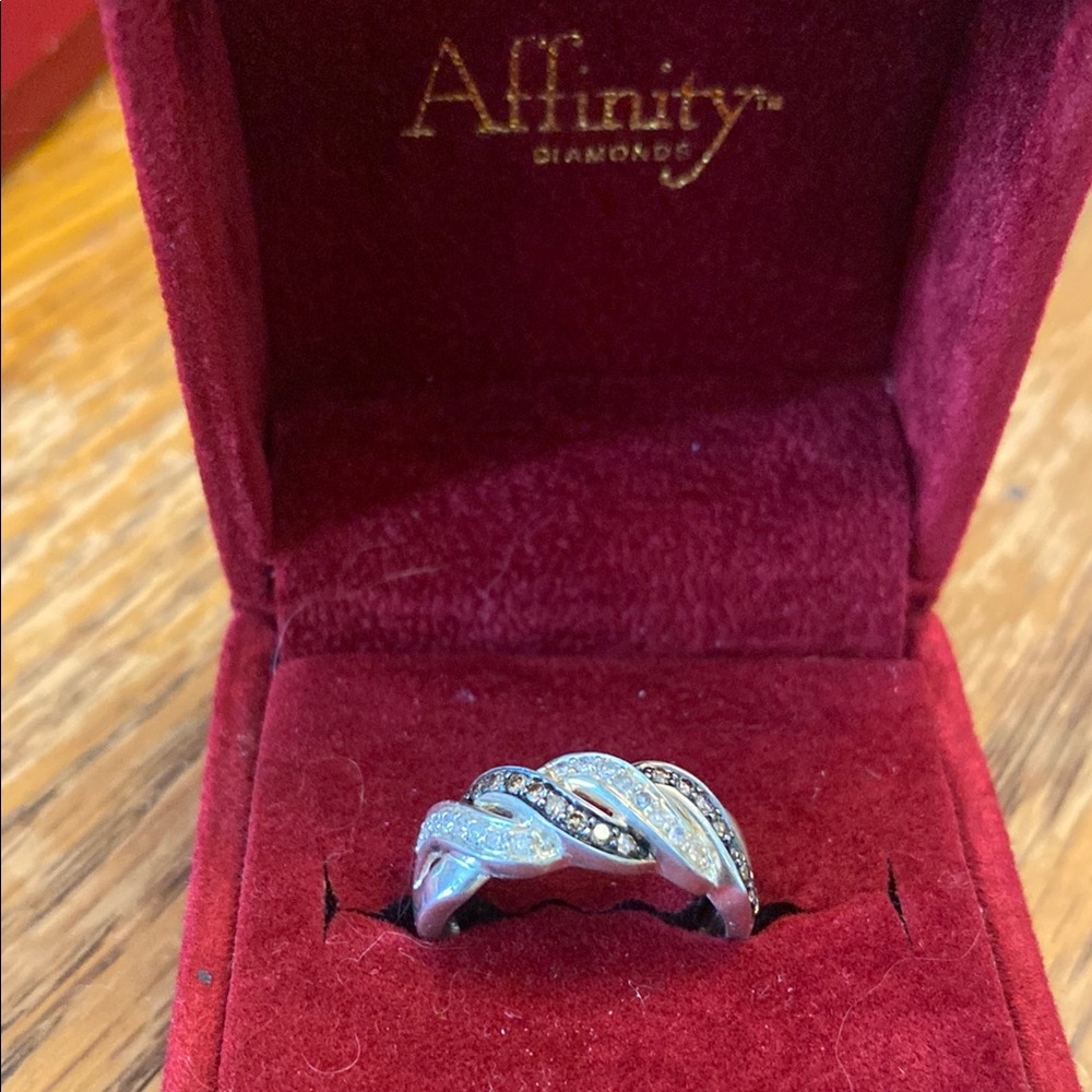 Affinity Diamond Ring Size 7 Sterling Silver Cros… - image 1